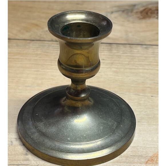 Vintage Small Brass Candle Stick Holder. 3" Tall. Round Base. Decor - Picture 1 of 6